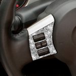 Für Nissan 350Z 2006–2009, Auto-Lenkrad-Knopfrahmen, Diamant-Aufkleber, linker und rechter Antrieb, universell – Bild 6