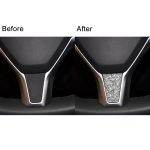 Für Tesla Model S/X Auto-Lenkrad-Diamantaufkleber, linker und rechter Antrieb, universell – Bild 7