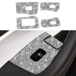 Für Tesla Model 3 Auto-Fensterheber-Knopf, Diamant-Aufkleber, linker Antrieb