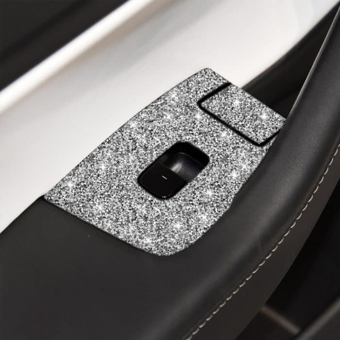 Für Tesla Model 3 Auto-Fensterheber-Knopf, Diamant-Aufkleber, linker Antrieb – Bild 6