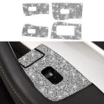 Für Tesla Model 3 Auto-Fensterheber-Knopf, Diamant-Aufkleber, rechter Antrieb