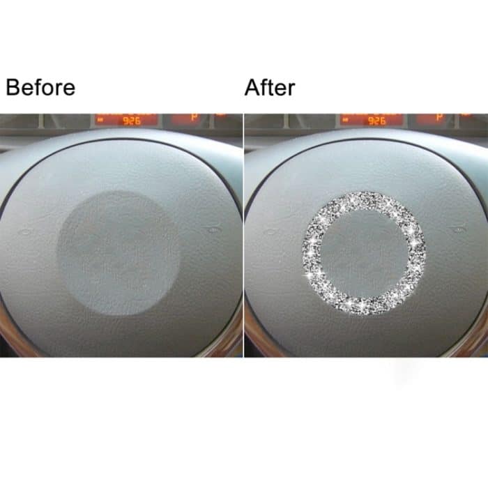 Auto-Lenkrad-Logo-Kreis-Diamant-Dekorationsaufkleber, linker und rechter Antrieb, Steering Wheel Logo Circle – Bild 7