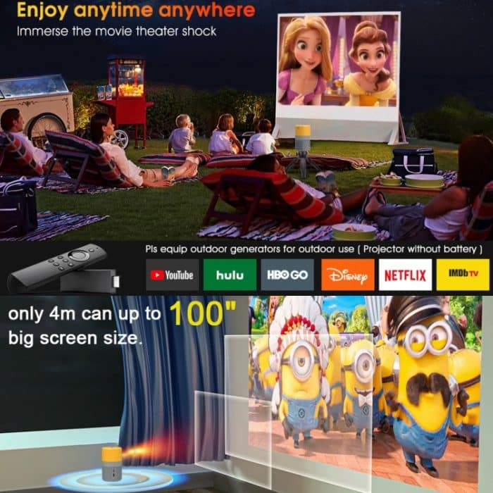 T400 3000 Lumen LED-Miniprojektor unterstützt WLAN-Bildschirmspiegelung, Wifi Edition, EU Plug, Wifi Edition, US Plug, Wifi Edition, UK Plug, Wifi Edition, AU Plug – Bild 5