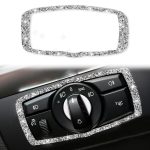 Für BMW X5 E70 / X6 E71 2008-2013 Auto-Scheinwerferschalterrahmen, Diamant-Dekorationsaufkleber, Headlight Switch Frame