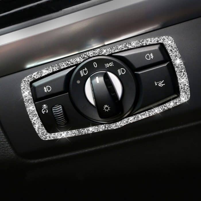Für BMW X5 E70 / X6 E71 2008-2013 Auto-Scheinwerferschalterrahmen, Diamant-Dekorationsaufkleber, Headlight Switch Frame – Bild 6