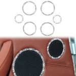 Für BMW E70 2008-2013 / E71 2008-2014 6 Stück Autohupen-Kreis-Diamant-Dekorationsaufkleber, 6pcs Horn Circle