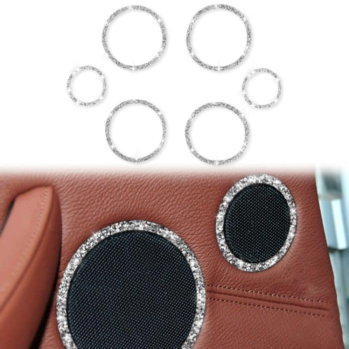 EDA005836301.jpg Für BMW E70 2008-2013 / E71 2008-2014 6 Stück Autohupen-Kreis-Diamant-Dekorationsaufkleber, 6pcs Horn Circle – Bild 1