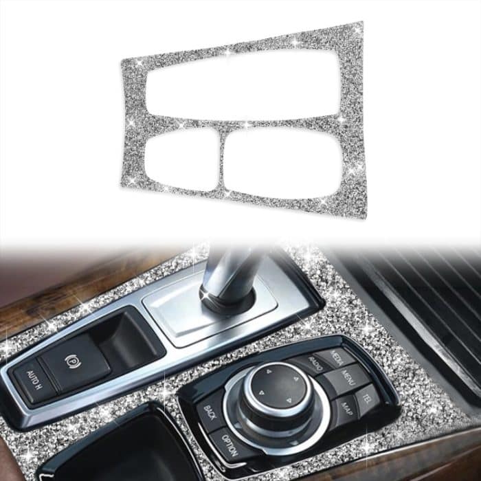 EDA005836801.jpg Für BMW X5 E70 2008-2013 / X6 E71 2009-2014 Auto-Schalttafel-Diamant-Dekorationsaufkleber, Gear Panel, High Configuration Left Drive, Gear Panel, High Configuration Right Drive – Bild 1