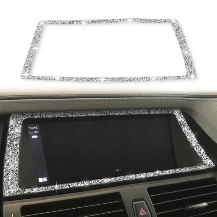 Für BMW X5 E70 / X6 E71 2008–2013, Auto-Navigationsrahmen, Diamant-Dekorationsaufkleber, Navigation Frame – Bild 1