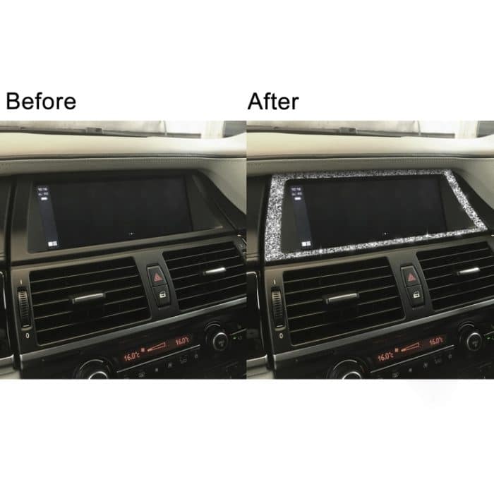 Für BMW X5 E70 / X6 E71 2008–2013, Auto-Navigationsrahmen, Diamant-Dekorationsaufkleber, Navigation Frame – Bild 7