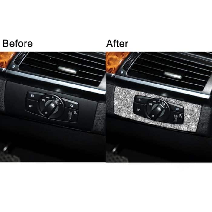Für BMW X5 E70 / X6 E71 2008-2013 Auto-Scheinwerfer-Panel-Diamant-Dekorationsaufkleber, Headlight Panel Right Drive, Headlight Panel Left Drive – Bild 7
