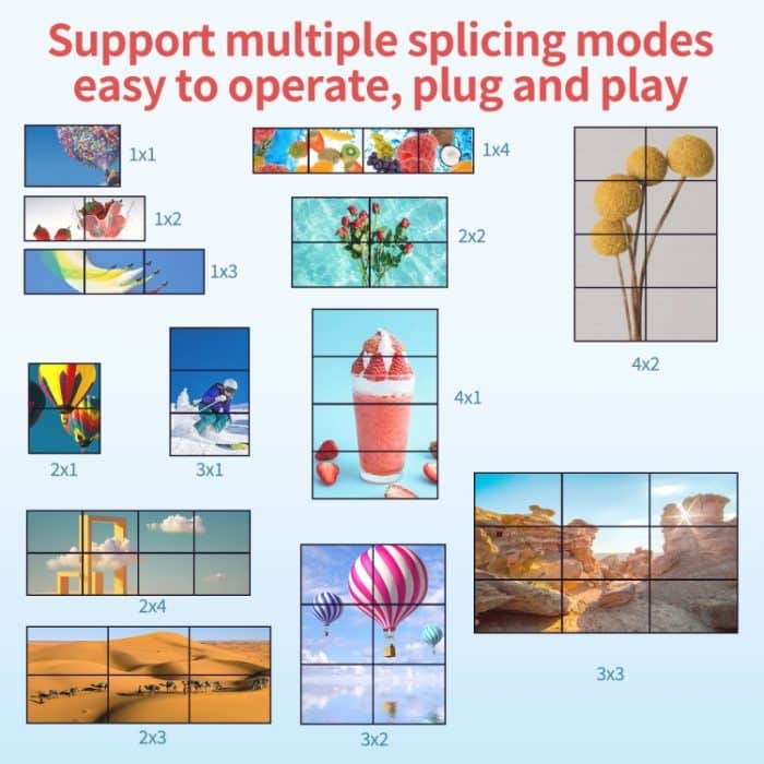 NK-330 3x3 4K 9 Bildschirm HDMI DVI TV Video Wand Controller Splitter Multi Video Bildschirm Prozessor Splicer, US Plug, AU Plug, EU Plug, UK Plug – Bild 7