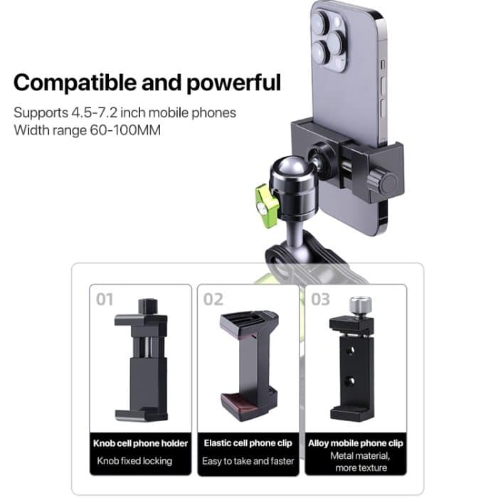 Einfacher Saugnapf-Klemmarmhalter, 23cm with Knob Phone Clamp, 33cm with Knob Phone Clamp, 23cm with Elastic Phone Clamp, 33cm with Elastic Phone Clamp, 23cm with Metal Phone Clamp, 33cm with Metal Phone Clamp – Bild 4