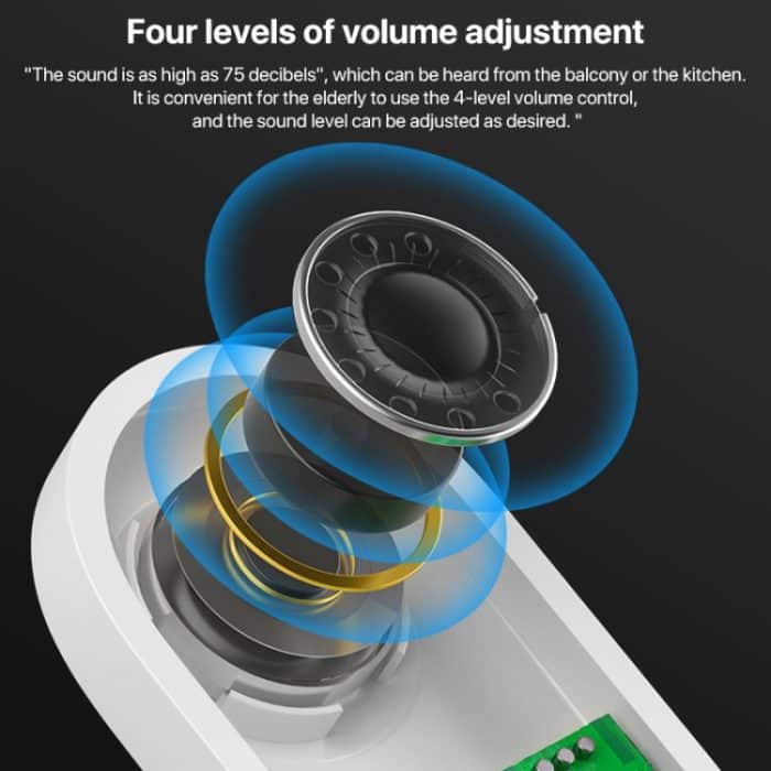 C302B One to Two Home Drahtlose Türklingel Temperatur Digitalanzeige Fernbedienung Älterer Pager, US Plug, EU Plug, UK Plug – Bild 4