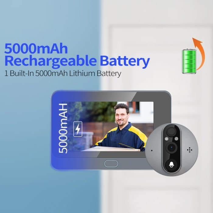 ESCAM C87 1080P 4,3 Zoll Smart WiFi Digitaler Türspion unterstützt Weitwinkel-PIR & Nachtsicht & Dingdong-Foto, C87 – Bild 11