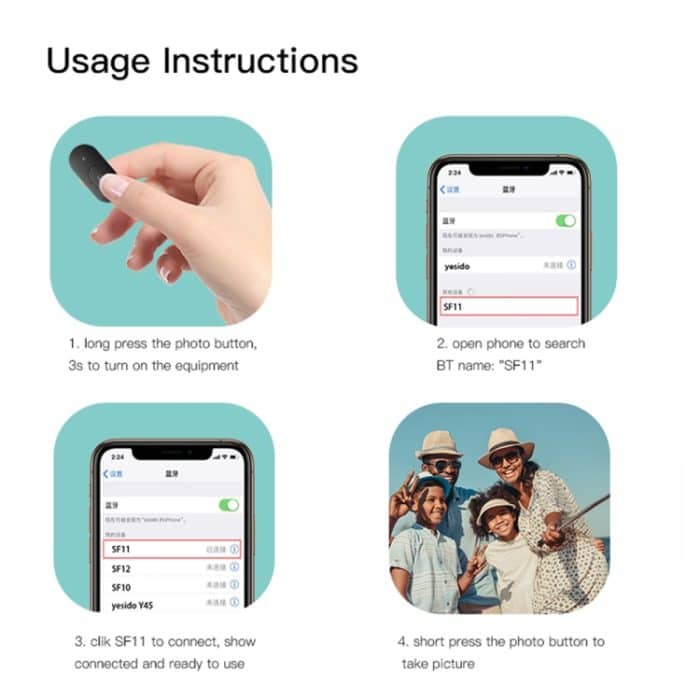 Yesido SF11 einziehbares Bluetooth-Stativ für Telefon, Live-Übertragung, Selfie-Ständer, SF11 – Bild 9