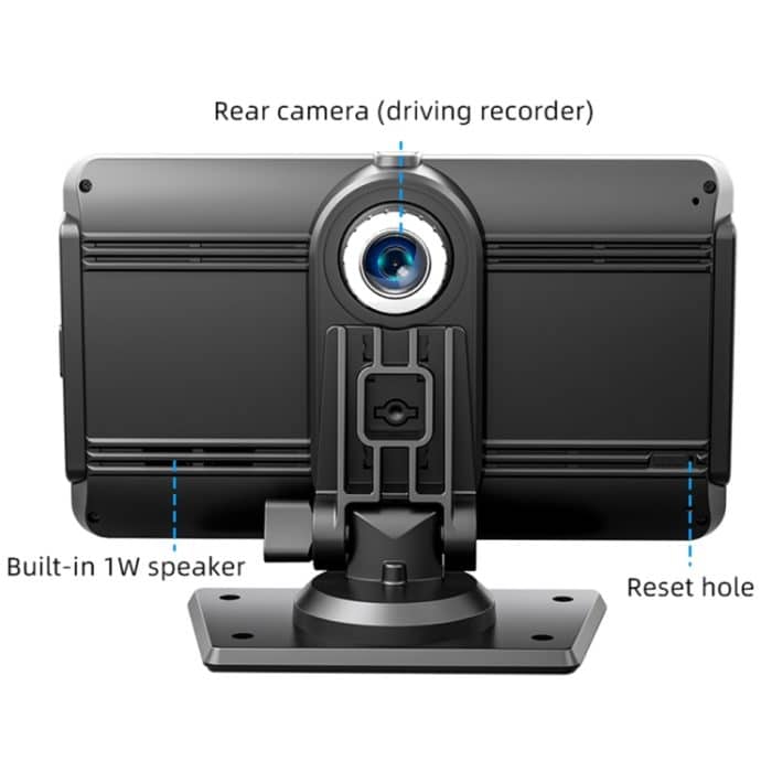 B300R 7 Zoll tragbarer Auto-MP5-Player, integrierter Fahrrekorder, unterstützt CarPlay / Android Auto, B300R – Bild 3