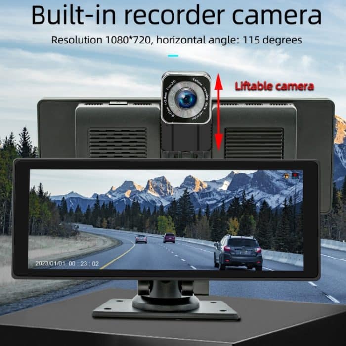 B5303R 10,26 Zoll tragbarer Auto-MP5-Player, integrierter Fahrrekorder, unterstützt CarPlay / Android Auto, B5303R – Bild 4