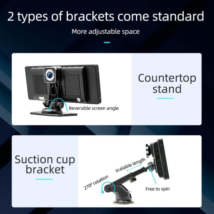 B5303R 10,26 Zoll tragbarer Auto-MP5-Player, integrierter Fahrrekorder, unterstützt CarPlay / Android Auto, B5303R – Bild 9