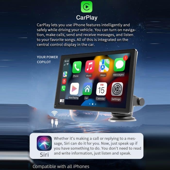 B5305 9 Zoll tragbarer Auto-MP5-Player, unterstützt CarPlay / Android Auto, B5305 – Bild 5