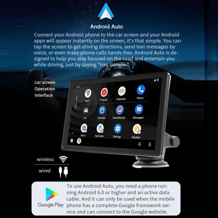 B5305 9 Zoll tragbarer Auto-MP5-Player, unterstützt CarPlay / Android Auto, B5305 – Bild 6