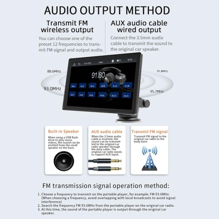 B5305 9 Zoll tragbarer Auto-MP5-Player, unterstützt CarPlay / Android Auto, B5305 – Bild 10
