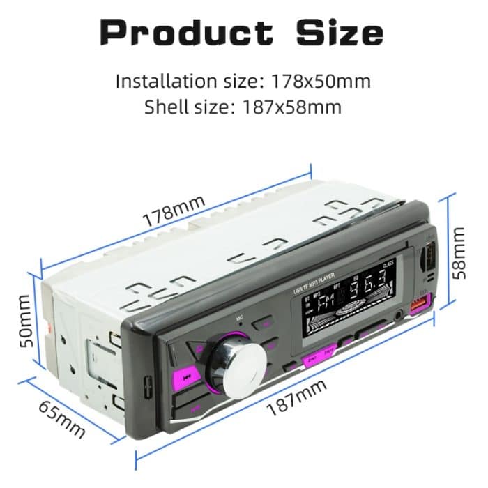 D3162 Auto-MP3-Player mit bunten Lichtern, unterstützt Sprachassistent/FM, D3162 – Bild 2