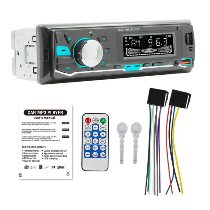 D3162 Auto-MP3-Player mit bunten Lichtern, unterstützt Sprachassistent/FM, D3162 – Bild 4