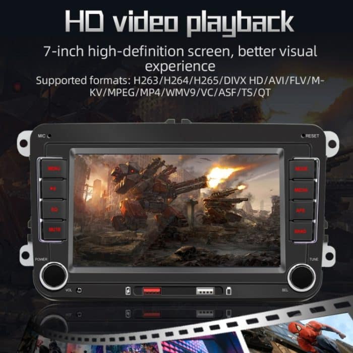 F9070 Für Volkswagen 7 Zoll tragbarer Auto-MP5-Player, unterstützt CarPlay / Android Auto, F9070 – Bild 8