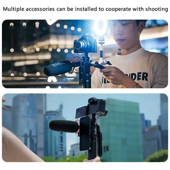 YESIDO SF17 Multifunktionaler einziehbarer Metallstativ Selfie-Stick für Handy-Kamera, SF17 – Bild 9