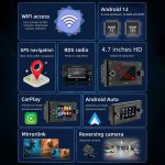 A3121 Android 12 GPS-Navigation Auto-Multimedia-Player, unterstützt iOS CarPlay / Android Auto / Mirrorlink / WiFi, 1GB+32GB, 2GB+32GB, 2GB+64GB – Bild 6