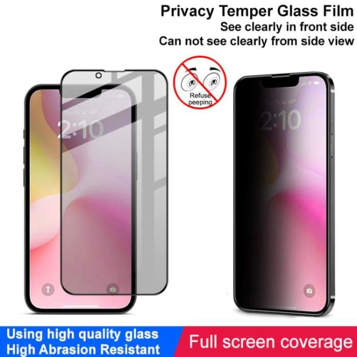 imak HD Vollbild-Anti-Spionage-Schutzfolie aus gehärtetem Glas, For iPhone 16e, For iPhone 15 Pro Max, For iPhone 15 Pro, For iPhone 15 Plus, For iPhone 15 – Bild 3