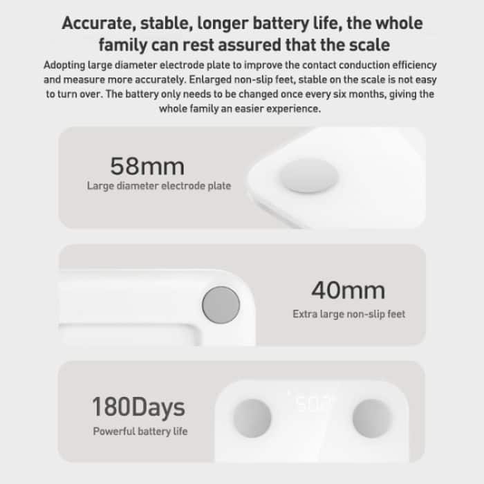 Original Xiaomi Mijia Smart Home Körperfettwaage S400 BT5.0 LED-Anzeige Dual-Frequenz-Messung, Body Fat Scale S400 – Bild 6