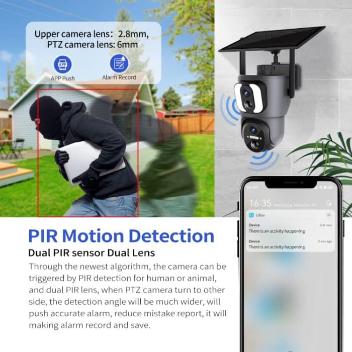 ESCAM QF390 2x2MP binokulare Solar-WLAN-Kamera unterstützt bidirektionale Sprach- und Alarmaufzeichnung, QF390 – Bild 6