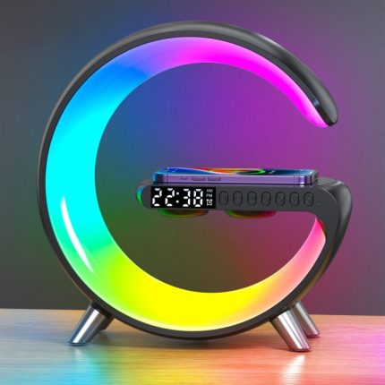 N69-1 Intelligenter Bluetooth-Lautsprecher mit kabellosem Ladegerät, Wecker und Umgebungslicht, Support APP, Without APP