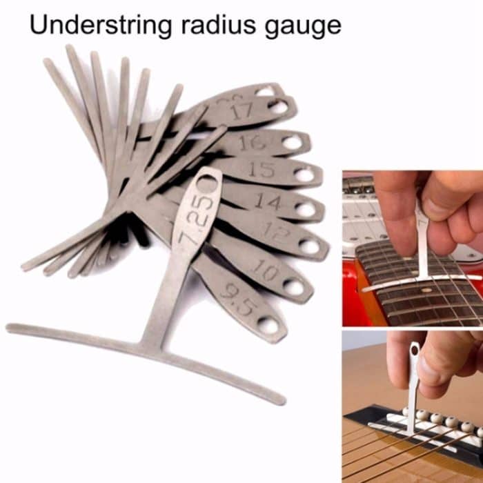 9 in 1 Gitarre T-förmiges Lineal Hals Griffbrett Bünde Radian, String Yard Radian Einstellbarer Messschieber – Bild 6