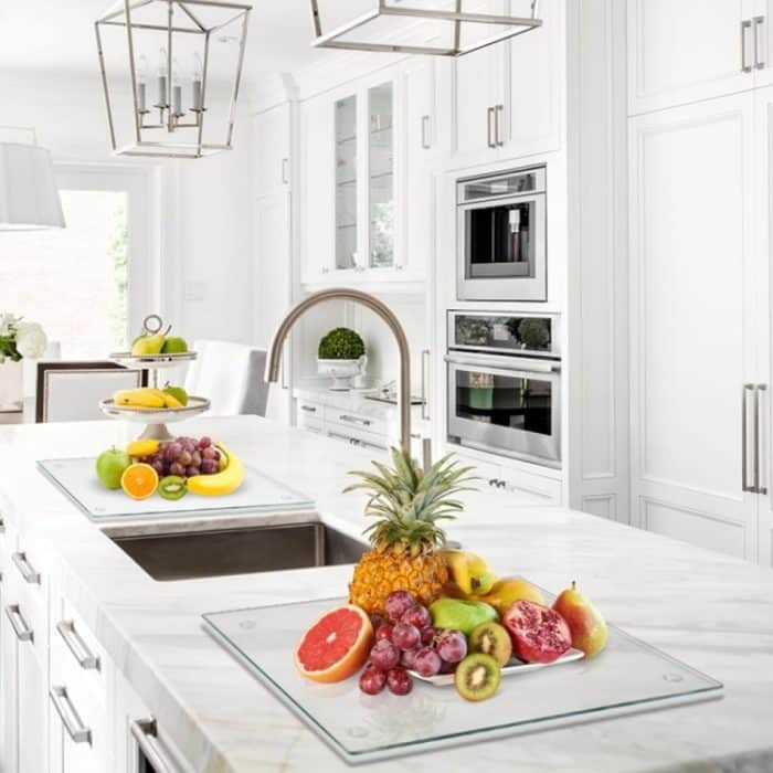 YX078 2 Stück / Set transparentes, rutschfestes Acryl-Schneidebrett – Bild 7