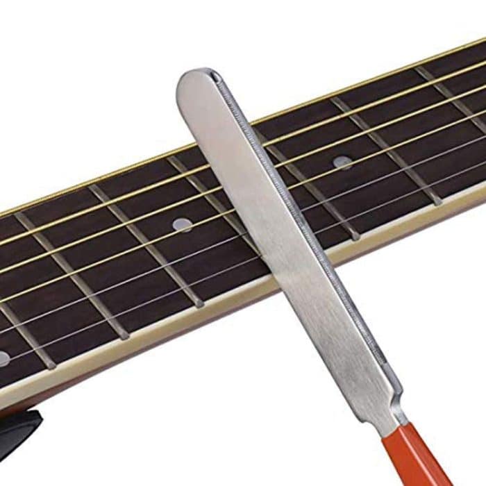 Gitarrenhals Messlineal Gitarrenschärfdatei Gitarrenhals Kerbe Lineal Bund Polierpad – Bild 7