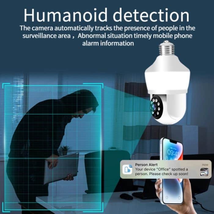 DP43 Bulb-Typ-Bewegungsverfolgungs-Smart-Kamera mit Nachtsicht unterstützt Sprach-Gegensprechanlage, DP43 – Bild 8