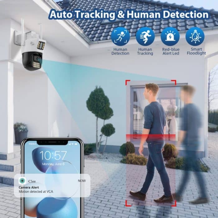 QX86 Bewegungsverfolgungs-Nachtsicht-Smart-Kamera unterstützt Sprach-Gegensprechanlage, US Plug, EU Plug, AU Plug, UK Plug – Bild 7