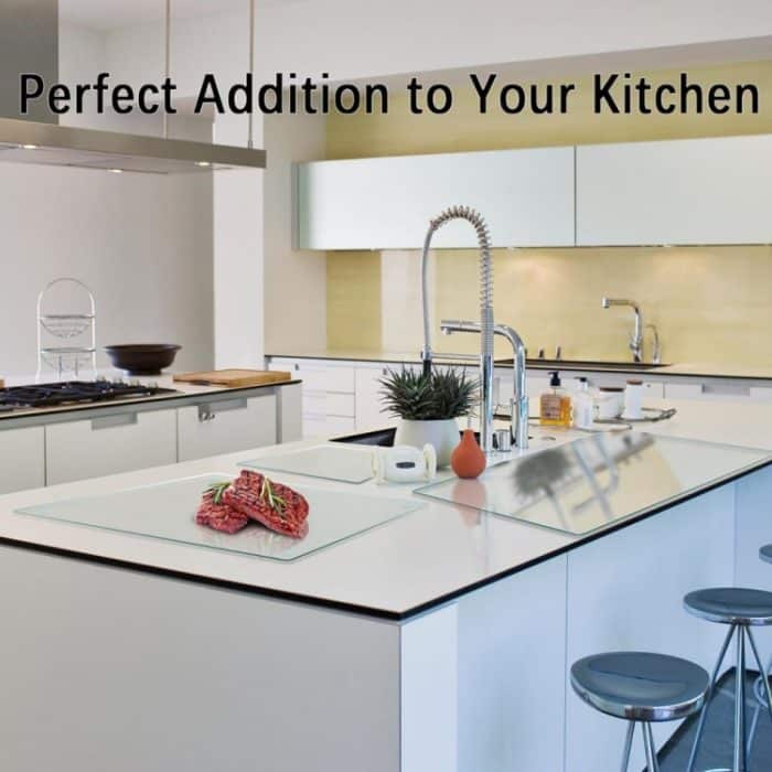 Transparentes, rechteckiges Acryl-Schneidebrett mit rutschfester Matte, Größe: 40 x 30 x 0,3 cm – Bild 6