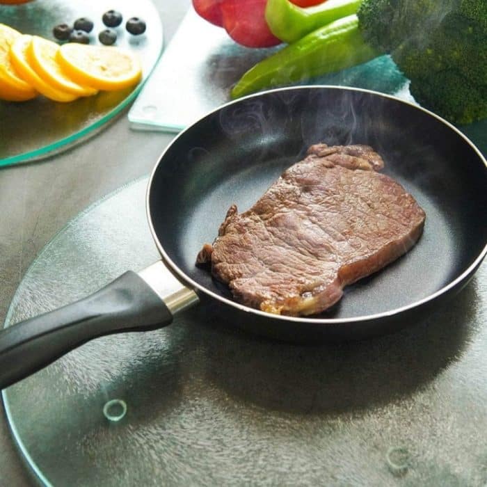 Transparentes rundes Acryl-Schneidebrett mit rutschfester Matte, Größe: 30 x 30 x 0,3 cm – Bild 5