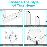 Abnehmbarer Teller-Aufbewahrungsständer aus Acryl mit mehrschichtigem Abtropfgestell, 16.5 x 15.3 x 11.5cm, 21.6 x 15.3 x 12.5cm, 26.7 x 15.3 x 14cm – Bild 4