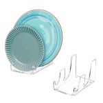 Transparenter Teller-Aufbewahrungsständer aus Acryl für Geschirr, Single Pack, 2pcs / Pack