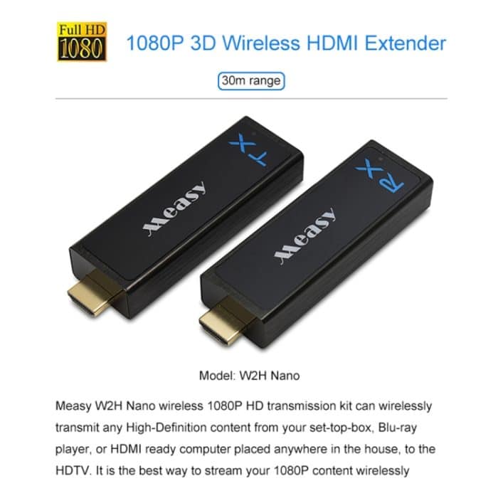 Measy W2H Nano 1080P HDMI 1.4 3D Wireless HDMI Audio Video Sender Empfänger Extender, Übertragungsentfernung: 30 m,, US Plug, EU Plug, AU Plug, UK Plug – Bild 2