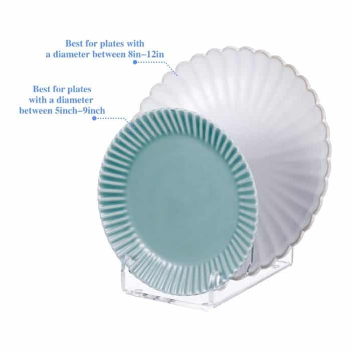 Transparenter Teller-Aufbewahrungsständer aus Acryl für Geschirr, Single Pack, 2pcs / Pack – Bild 4