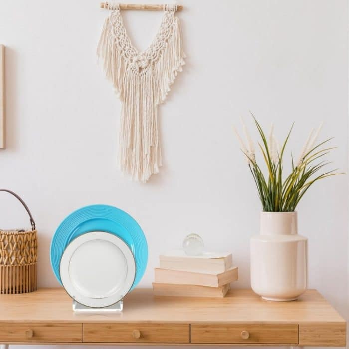 Transparenter Teller-Aufbewahrungsständer aus Acryl für Geschirr, Single Pack, 2pcs / Pack – Bild 6