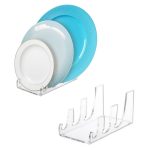 Transparenter Teller-Aufbewahrungsständer aus Acryl für Geschirr, Single Pack, 2pcs / Pack