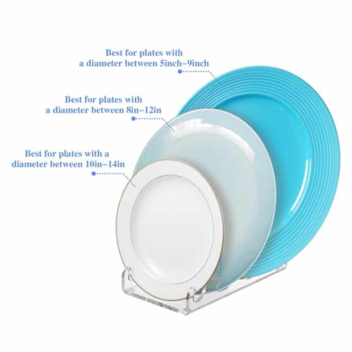Transparenter Teller-Aufbewahrungsständer aus Acryl für Geschirr, Single Pack, 2pcs / Pack – Bild 4