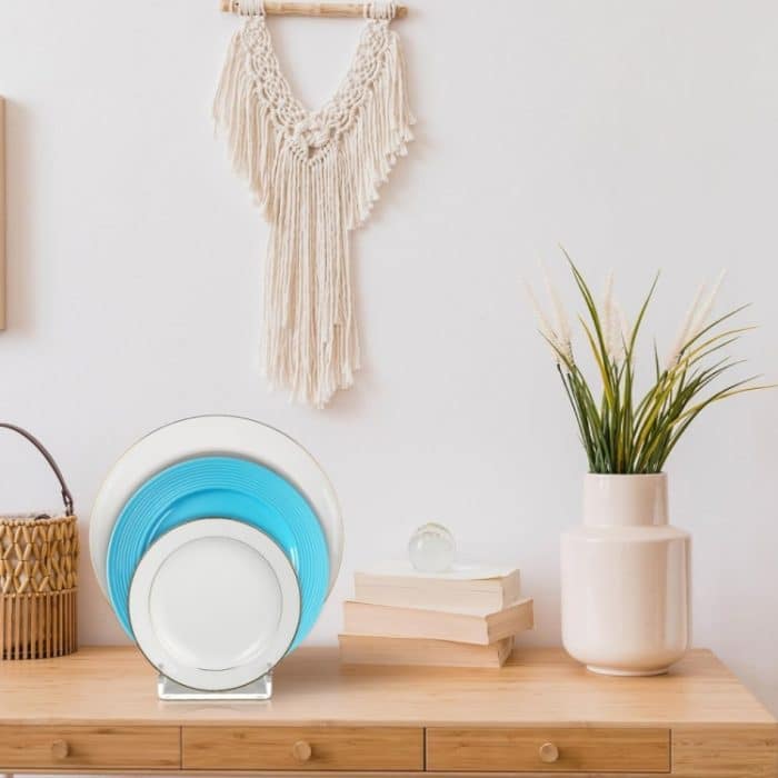 Transparenter Teller-Aufbewahrungsständer aus Acryl für Geschirr, Single Pack, 2pcs / Pack – Bild 6